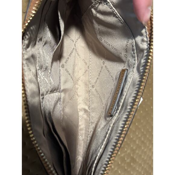 Michael Kors Jet Set Logo Coated Canvas Pouch - Beige - Picture 6 of 9